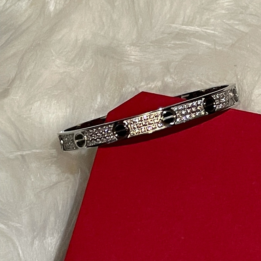 Silver Bangle Bracelet-Size 18